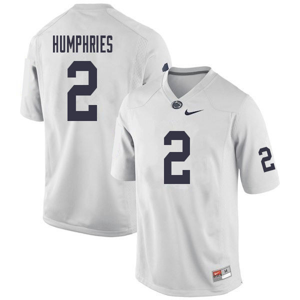 NCAA Nike Men's Penn State Nittany Lions Isaiah Humphries #2 College Football Authentic White Stitched Jersey OCG5098OX